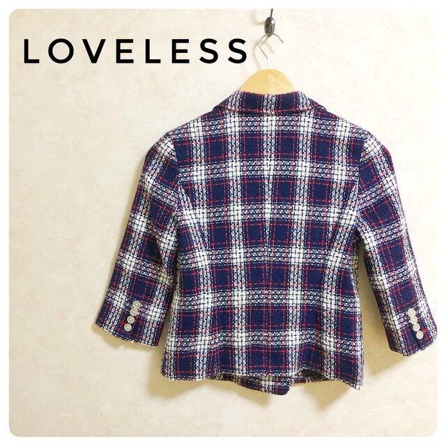 LOVELESS(ラブレス)の激カワ♡LOVELESS ラブレス　ツイードジャケット　チェック　ダブル　34 レディースのジャケット/アウター(テーラードジャケット)の商品写真