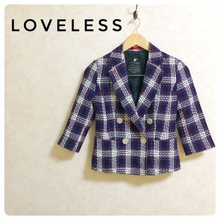 ラブレス(LOVELESS)の激カワ♡LOVELESS ラブレス　ツイードジャケット　チェック　ダブル　34(テーラードジャケット)