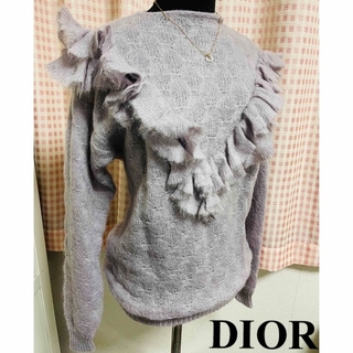 クリスチャンディオール(Christian Dior)のヴィンテージ　クリスチャンディオール　モヘヤ混　セーター　フリル(ニット/セーター)