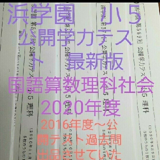 浜学園　小５　2020年度　公開学力テスト　国語算数理科社会　一年分