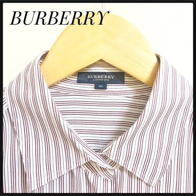 BURBERRY LONDON バーバリー　ストライプ　ドレスシャツ　46