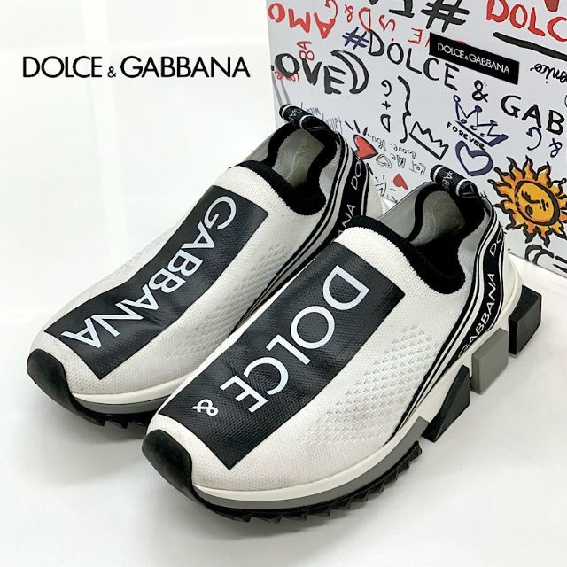 DOLCE&GABBANA(ドルチェアンドガッバーナ)の5414 ドルチェ＆ガッバーナ ソレント ロゴ ニット スニーカー ホワイト レディースの靴/シューズ(スニーカー)の商品写真