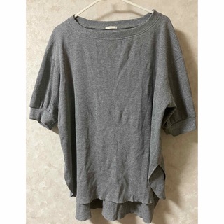 ジーユー(GU)のGU グレー シャツ レディース Lサイズ(Tシャツ(半袖/袖なし))