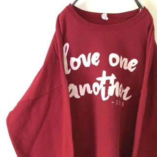 ジャージーズ(JERZEES)のLove one another スウェット 2XL 赤 レッド 古着(スウェット)