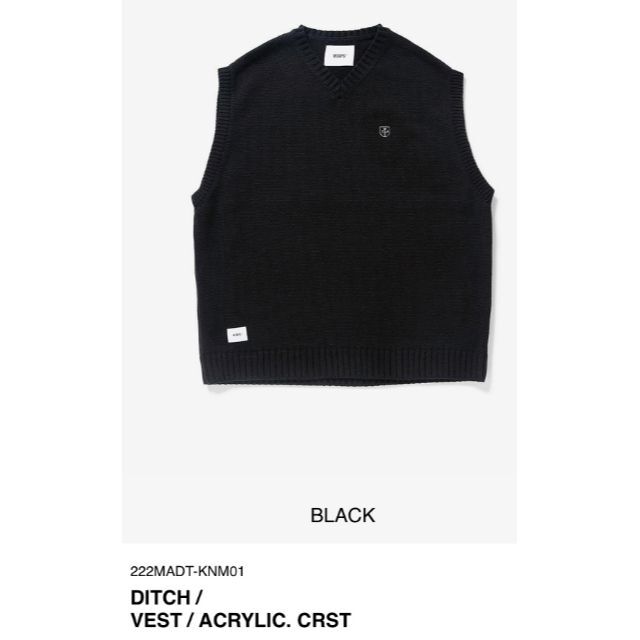 BLACK L 22AW WTAPS DITCH / VEST / ACRYLI