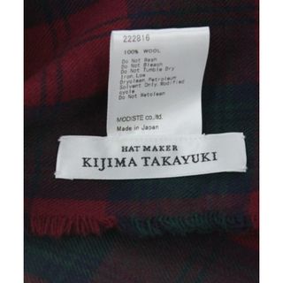 KIJIMA TAKAYUKI マフラー - エンジx緑x紺(チェック) 【古着】【中古】