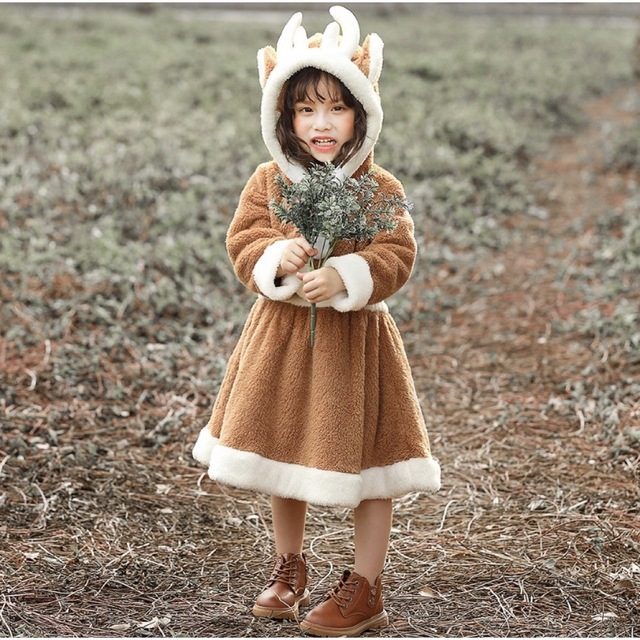 【新品】クリスマス 衣装 トナカイ コスプレ クリスマス 子供 キッズ k キッズ/ベビー/マタニティのキッズ服女の子用(90cm~)(ワンピース)の商品写真