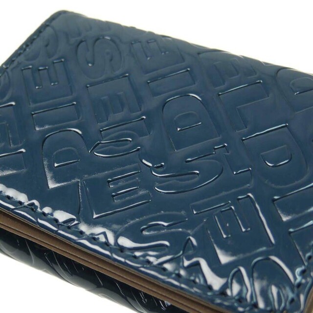 DIESEL ディーゼル 三つ折り財布 ネイビー シャイニーレザー