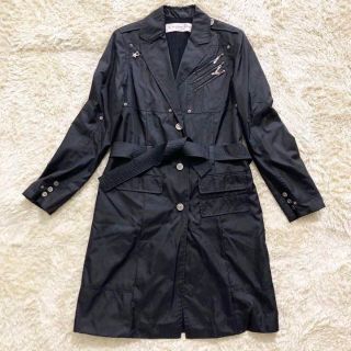 極美品 ガリアーノ期⭐️クリスチャンディオール ベルテッドコート ブラック 38