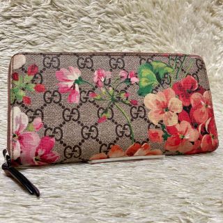 廃盤品✨美品✨グッチ 長財布 GGスプリーム ブルームス 花柄 ラウンド