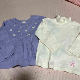 プティマイン(petit main)の新品未使用美品　女児トップス90センチ2枚セット(Tシャツ/カットソー)