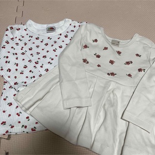 プティマイン(petit main)のプティマイン　新品未使用女児トップス2枚セット(Tシャツ/カットソー)