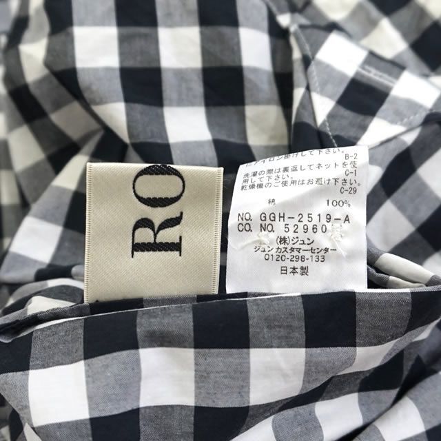 ROPE’(ロペ)のROPE 長袖 シャツ ギンガムチェック ブラック系 4805635 レディースのトップス(シャツ/ブラウス(長袖/七分))の商品写真