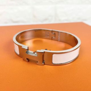 ✨HERMES エルメス Hケリーバングルブレスレット オレンジ SV金具