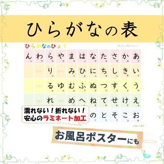 【ひらがなの五十音表・あいうえお表】書き順付で覚えやい！お風呂でも学べるポスター(語学/参考書)