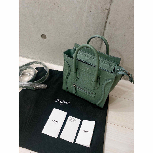 最終値下 完売レア CELINE セリーヌ ラゲージナノ セラドン トリオンフ