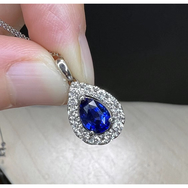 天然 ブルーサファイア ダイヤ ネックレス1.19ct pt900/850 r 1