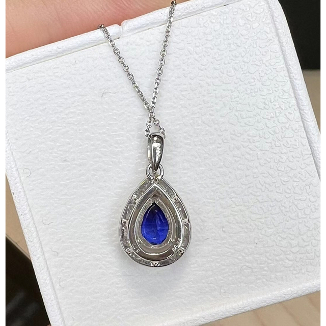 天然 ブルーサファイア ダイヤ ネックレス1.19ct pt900/850 r 2