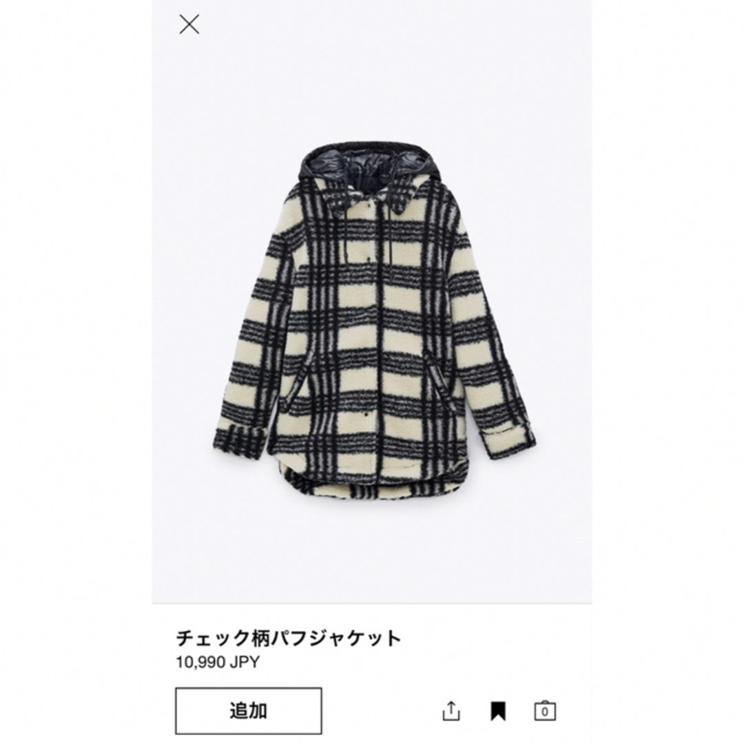 ZARA(ザラ)のZARA チェック柄パフジャケット S レディースのジャケット/アウター(その他)の商品写真