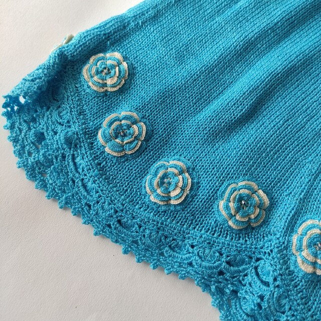最安値で ○ ロイヤルアルパカ ペルー手編み ニット カーディガン 刺繍
