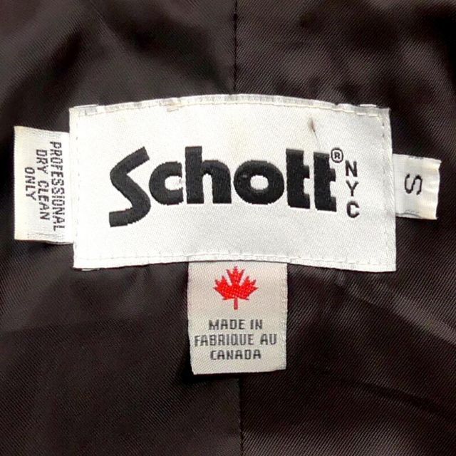 Schott × earth ダブルピーコート S カナダ製 ブラック
