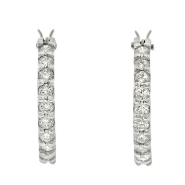 0.30ct】20石のダイヤモンドを並べた上品なフープピアス Pt900-tops.edu.ng
