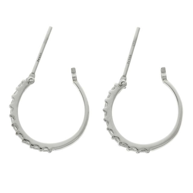 0.30ct】20石のダイヤモンドを並べた上品なフープピアス Pt900-tops.edu.ng