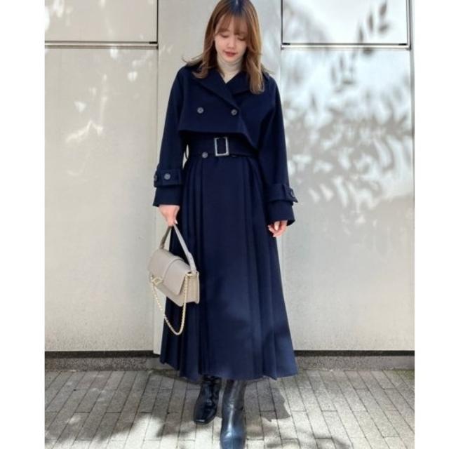 THE COAT LAB 【限定】プリーツウールコート ネイビー 0 (0) THE COAT LAB 【限定】プリーツウールコート ネイビー 0 (0)
