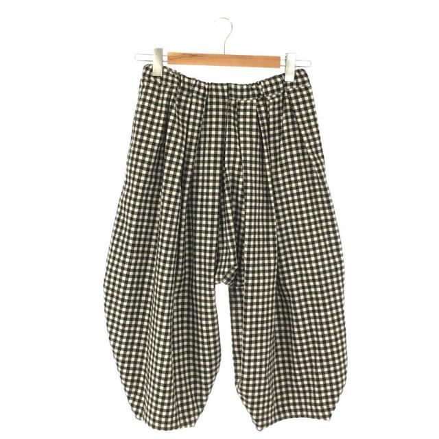 【美品】  COMME des GARCONS COMME des GARCONS  / コムコム | ウール ギンガム チェック サルエル クロップド パンツ | XS | ブラック / ホワイト | レディース