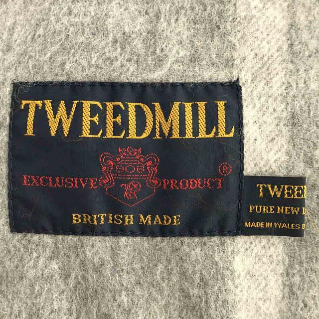 TWEEDMILL(ツイードミル)のTWEED MILL / ツイードミル | 英国製 カシミヤ チェック 大判 フリンジ ストール | グレー | レディース レディースのファッション小物(マフラー/ショール)の商品写真