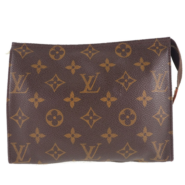 剥がれ破れベタつき表面【LOUIS VUITTON】ルイ・ヴィトン ポッシュトワレット19 ヴィンテージ M47544 モノグラムキャンバス 茶 ユニセックス ポーチ