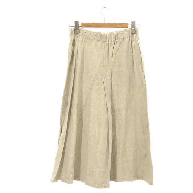 Plantation / プランテーション | 製品洗い コットン リネン 切替フレア ロング スカート | M | アイボリー | レディース