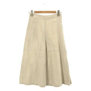 Plantation / プランテーション | 製品洗い コットン リネン 切替フレア ロング スカート | M | アイボリー | レディース