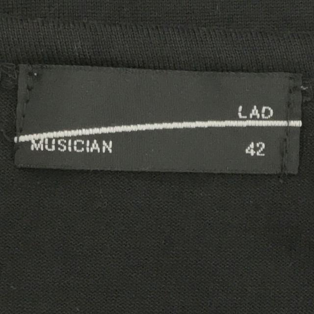 LAD MUSICIAN(ラッドミュージシャン)の【美品】  LAD MUSICIAN / ラッドミュージシャン | コットン クルーネック フロントロゴ Tシャツ カットソー | 42 | ブラック | メンズ メンズのトップス(Tシャツ/カットソー(半袖/袖なし))の商品写真