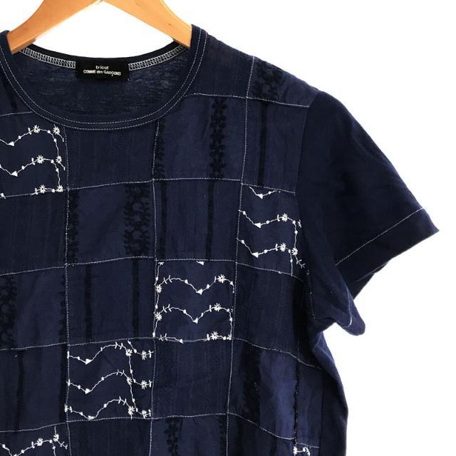 tricot COMME des GARCONS  / トリココムデギャルソン | AD1999 | コットン 製品染め パッチワーク 刺繍 Tシャツ カットソー | M | ネイビー | レディース 1