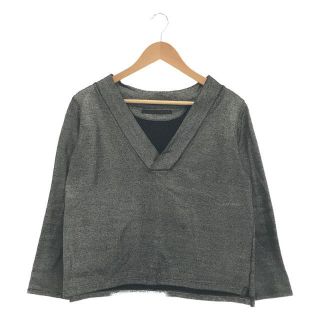 divka / ディウカ | FOIL Terry Cotton Fleece Lining Long Sleeve Pullover メタリック Vネックプルオーバー | 3 | シルバー | レディース(トレーナー/スウェット)