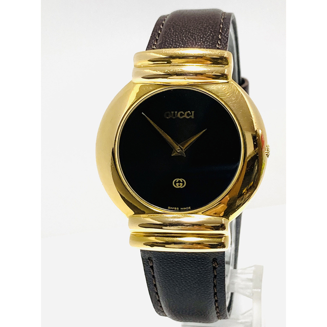 美品! GUCCI グッチ 電池&ベルト新品交換済み メンズ腕時計 ブラック | フリマアプリ ラクマ