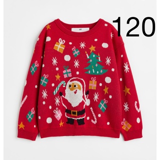 エイチアンドエム(H&M)の【新品未使用】クリスマスセーター　サンタセーター　アグリーセーター　120(ニット)