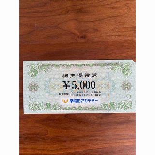 早稲田アカデミー　5000円分株主優待(その他)