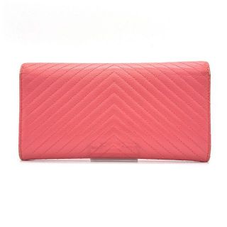 良品 シャネル Vステッチ キャビアスキン 長財布 ピンク レディース 財布 ☆日本最安値☆