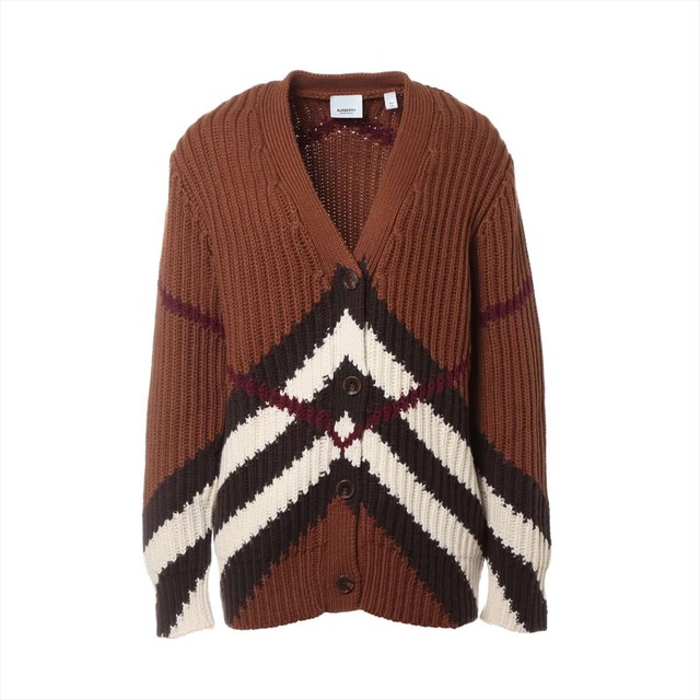 BURBERRY - バーバリー  カシミヤ×コットン XS ブラウン レディース カーディガン