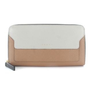 Marni - マルニ MARNI 長財布 ラウンドファスナー グレー ベージュの