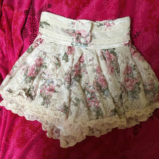 リズリサ(LIZ LISA)のピンク花柄のスカパン(ミニスカート)