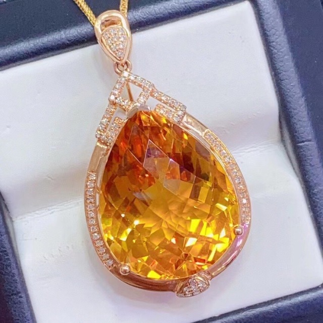 【高級】シトリン ペンダントトップ k18  19.8ct