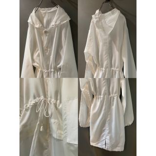 古着 ビンテージ 80s ミリタリー レイン コート ワンピース 白 希少 美品
