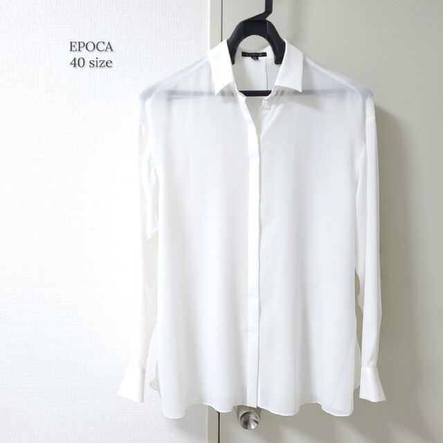超美品♪EPOCA エポカ シースルー シャツ ホワイト 長袖 www.booknews