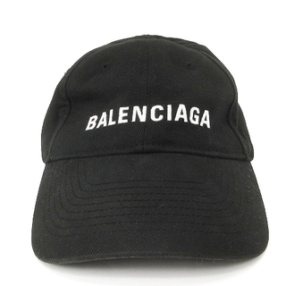 バレンシアガ(Balenciaga)のバレンシアガ ベースボールキャップ 帽子 ロゴ刺繍 黒 58 L ■SM0(キャップ)