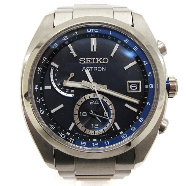 セイコー アストロン 腕時計 電波ソーラー 8B63-0BA0 青文字盤 ■SM