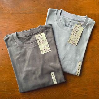 ムジルシリョウヒン(MUJI (無印良品))の無印良品　スムース編み クルーネック長袖Ｔシャツ　L　２色セット(Tシャツ(長袖/七分))