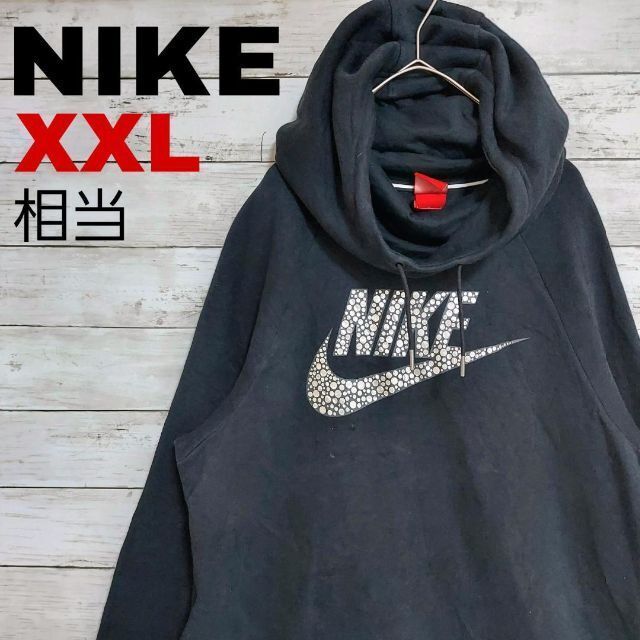 NIKE(ナイキ)のx40 US古着 レーヨン混 NIKE デカロゴ プリント パーカー ドット柄 メンズのトップス(パーカー)の商品写真